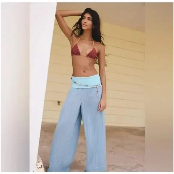 NWOT Free People Ride With Me Striped Pants XS Yellow/Orange - Picture 2 of 3